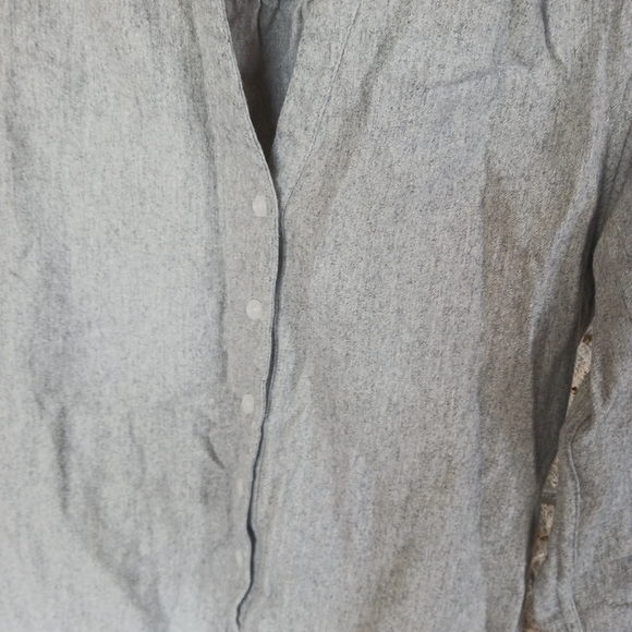 Bridge & Burn size XS shirt dress Flannel gray wool blend longsleeve - Picture 3 of 5